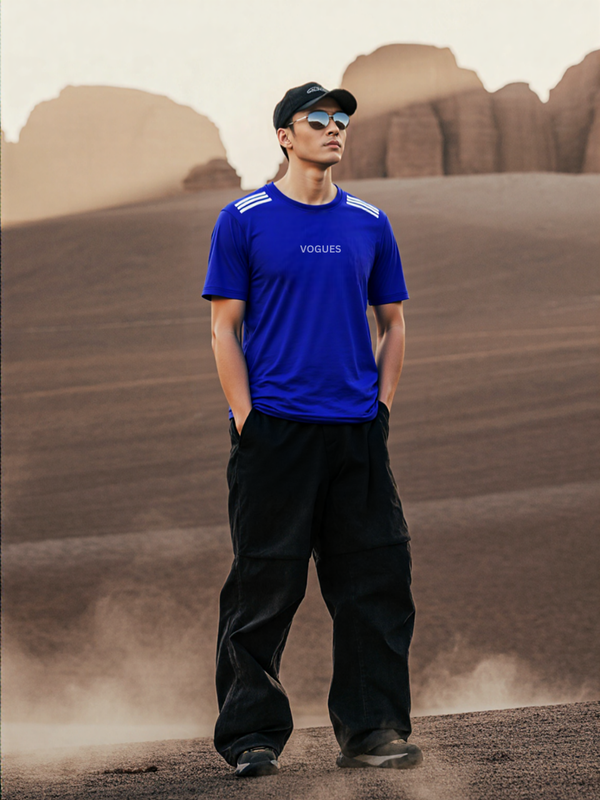 Men's Imported Mesh Dry-Fit Blue Tees